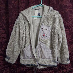 Tirkhe Dungha Beige Sherpa Fleece Jacket Women's Size 12